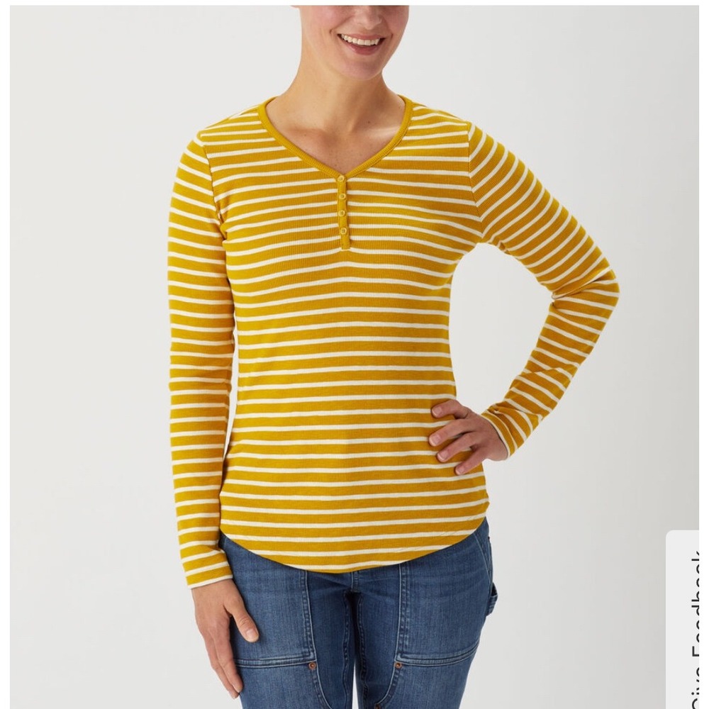 Duluth Trading Co Makers Studio Cotton‎ Rib Henley Size Large